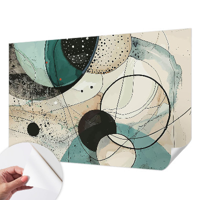 Papel mural texturado decorativo con motivos de círculos coloridos
