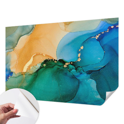 Fotomural decorativo para cabecero de cama con un diseño de olas coloridas