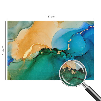 Fotomural decorativo para cabecero de cama con un diseño de olas coloridas