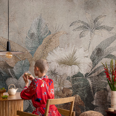 Papel mural con patrón decorativo Sueño de flores