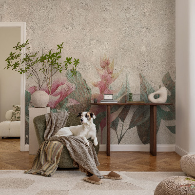 Papel mural con patrón decorativo Flora sutil