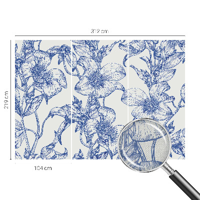 Mural de pared con estampado hermoso ramas de flores