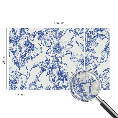 Mural de pared con estampado hermoso ramas de flores