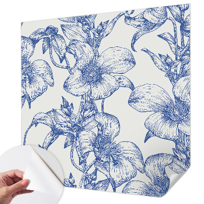 Mural de pared con estampado hermoso ramas de flores