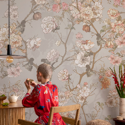 Mural de pared con estampado hermoso Patrón romántico