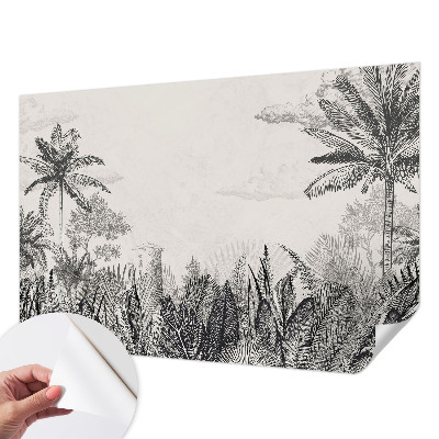 Mural de pared con estampado hermoso con un paisaje tropical
