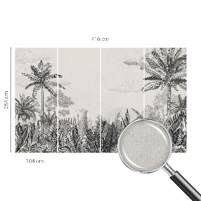 Mural de pared con estampado hermoso Paisaje tropical