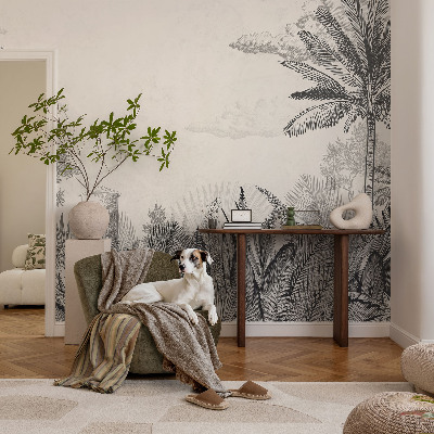 Mural de pared con estampado hermoso Paisaje tropical