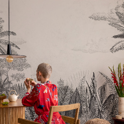 Mural de pared con estampado hermoso Paisaje tropical