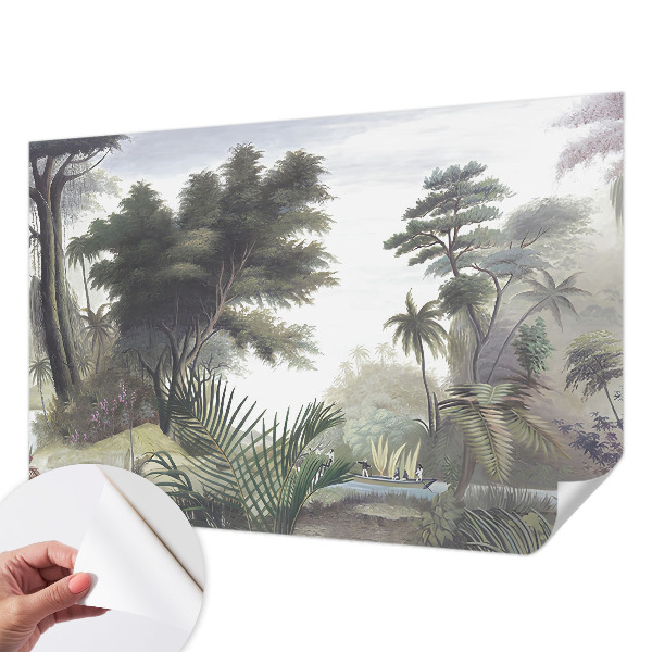 Papel mural texturado decorativo con un paisaje exótico