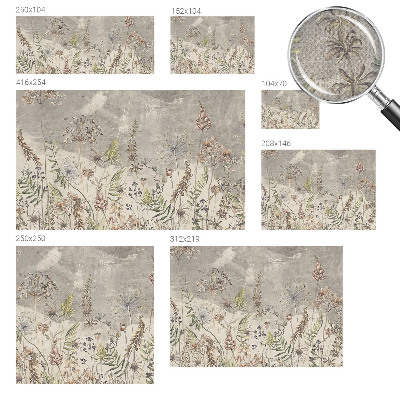 Papel mural con patrón decorativo plantas silvestres