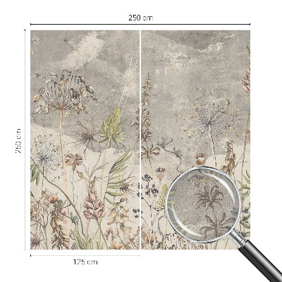 Papel mural con patrón decorativo plantas silvestres