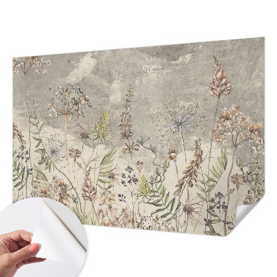 Papel mural con patrón decorativo plantas silvestres