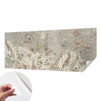 Papel mural con patrón decorativo plantas silvestres