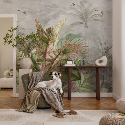 Papel mural con patrón decorativo Selva exótica