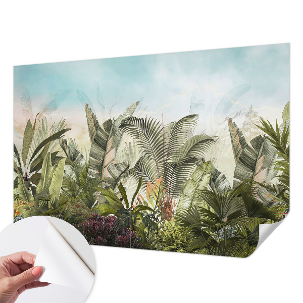 Fotomural decorativo para cabecero de cama con motivo de paraíso tropical