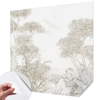 Mural de pared con estampado hermoso Vegetación tropical