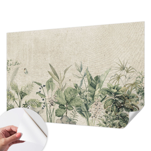 Fotomural decorativo para cabecero de cama con motivo de selva tropical