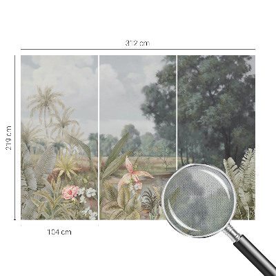 Papel mural con patrón decorativo Paisaje exótico