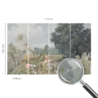 Papel mural con patrón decorativo Paisaje exótico