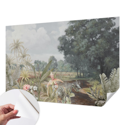 Papel mural con patrón decorativo Paisaje exótico
