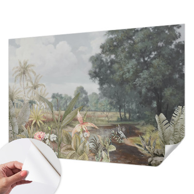 Papel mural con patrón decorativo Paisaje exótico