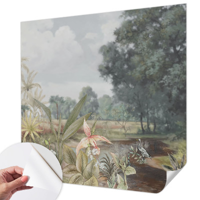 Papel mural con patrón decorativo Paisaje exótico
