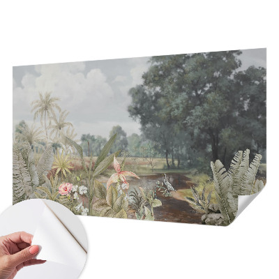 Papel mural con patrón decorativo Paisaje exótico