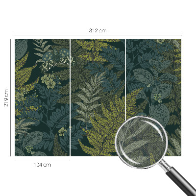 Mural de pared con estampado hermoso Elegancia verde