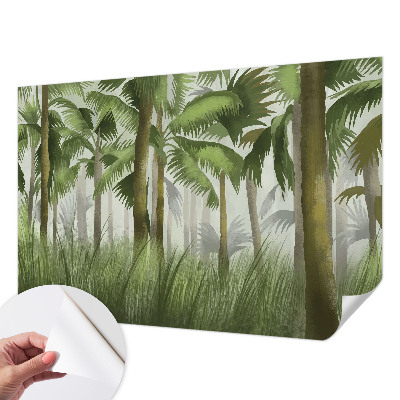Fotomural decorativo para cabecero de cama con motivo de bosque tropical