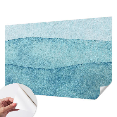 Papel mural con patrón decorativo con motivo de olas azules