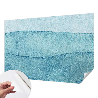 Papel mural con patrón decorativo con motivo de olas azules