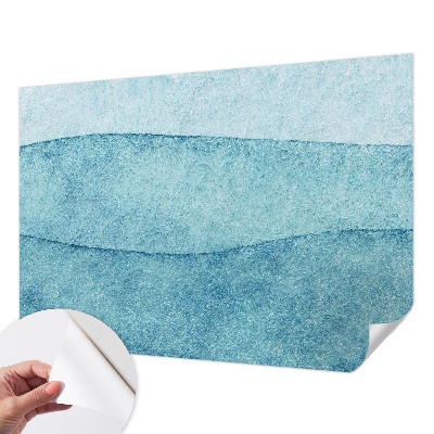Papel mural con patrón decorativo con motivo de olas azules