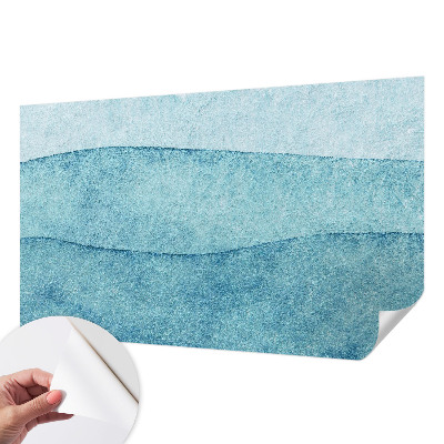 Papel mural con patrón decorativo con motivo de olas azules