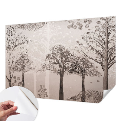 Papel mural texturado decorativo Árboles delicados