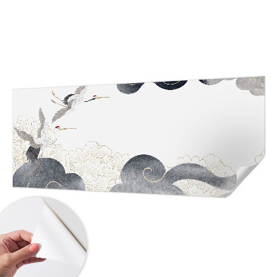Papel mural con patrón decorativo Grullas en vuelo