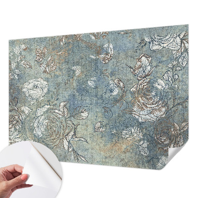 Papel mural texturado decorativo rosas románticas