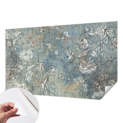 Papel mural texturado decorativo rosas románticas