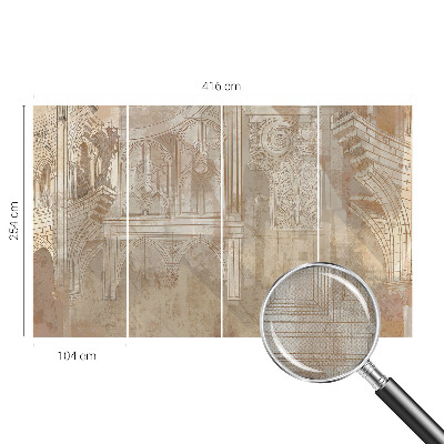 Mural de pared con estampado hermoso Adornos históricos