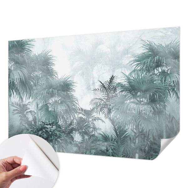 Papel mural con patrón decorativo en tono verde exótico