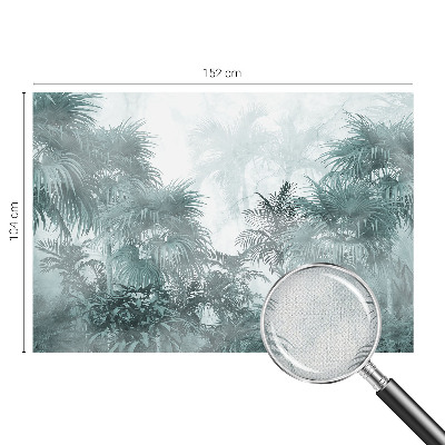 Papel mural con patrón decorativo en tono verde exótico