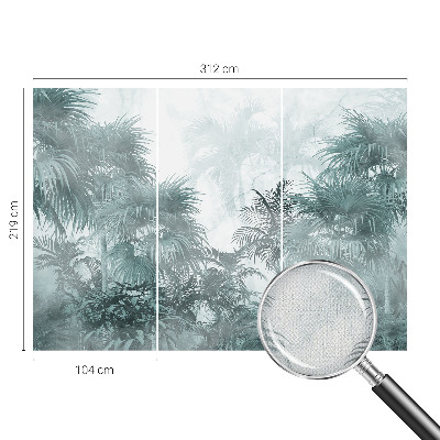 Papel mural con patrón decorativo en tono verde exótico