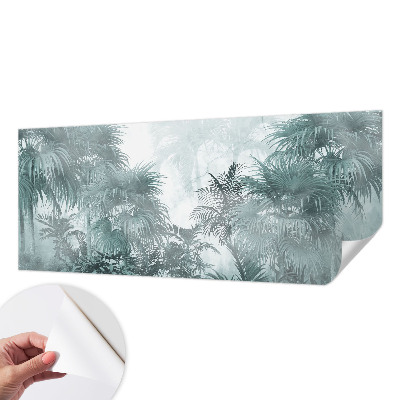 Papel mural con patrón decorativo en tono verde exótico