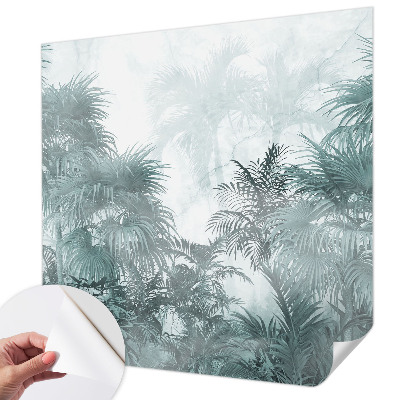 Papel mural con patrón decorativo en tono verde exótico