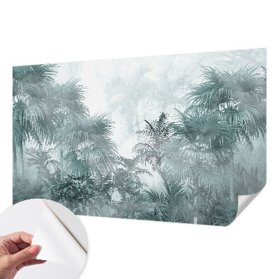 Papel mural con patrón decorativo en tono verde exótico