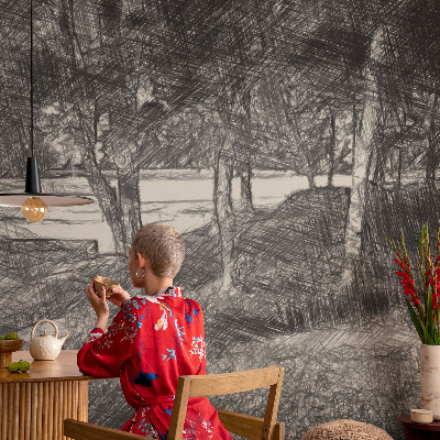 Papel mural texturado decorativo Un paisaje tranquilo
