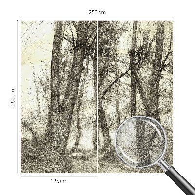 Papel mural con patrón decorativo Melancolía del bosque