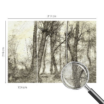 Papel mural con patrón decorativo Melancolía del bosque