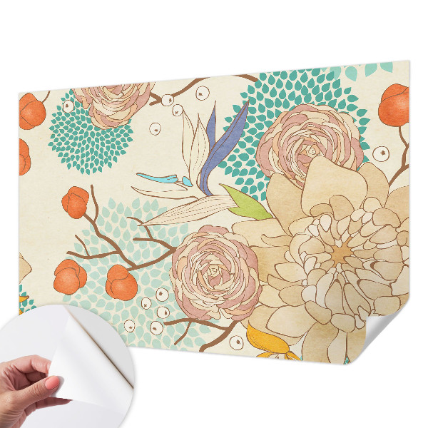 Mural de pared con estampado hermoso Fantasía floral