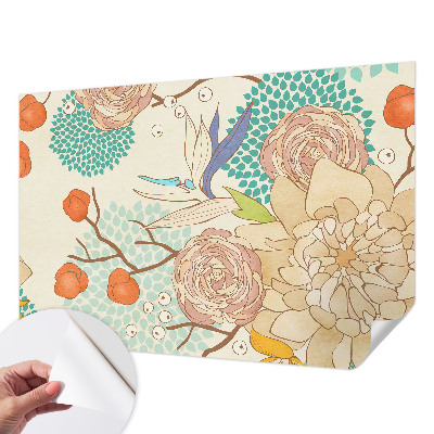 Mural de pared con estampado hermoso con motivo de fantasía floral